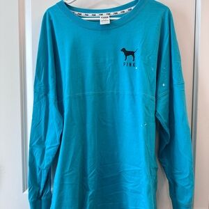 Victoria's Secret PINK Teal Long Sleeve Sweater